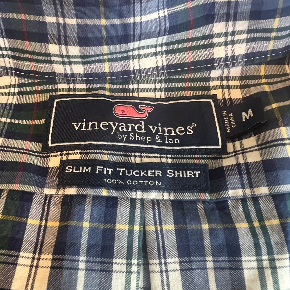Vineyard Vines Men’s Slim Fit‎ Tucker 100% Cotton Shirt Medium Plaid Long Sleeve - Picture 3 of 6